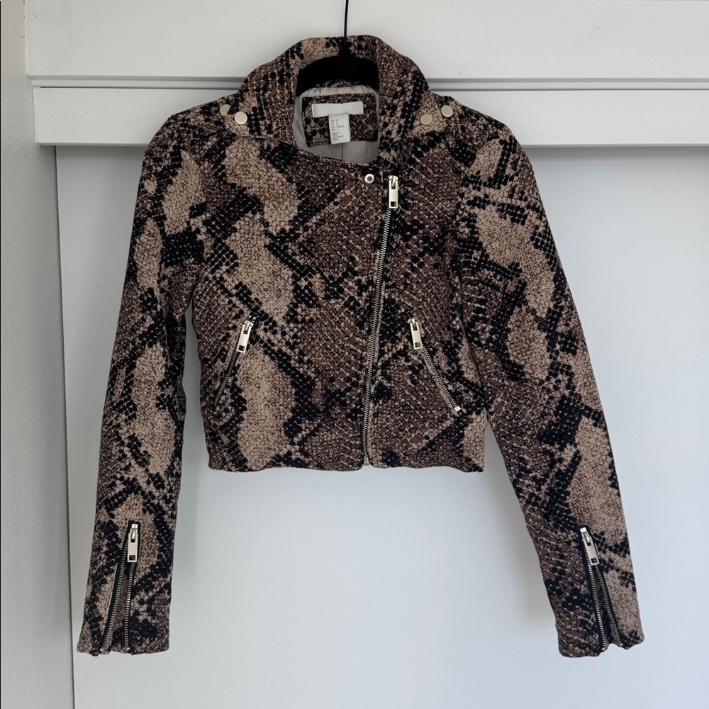 Snake Print Cropped Jacket - Picture 4 of 5